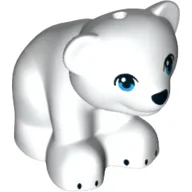 Animal, Bear, Small with Hole in Top - Black Nose and Claws - Dark Azure Eyes Print / White
