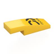 Lego Brick Curved 3 x 1 x 2/3 with Black Letter Fragments, 'TECHN' print