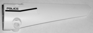 Lego Technic, Panel Fairing # 6 Long Smooth, Side B with Black Line and 'POLICE' Pattern (Sticker) - Set 5981