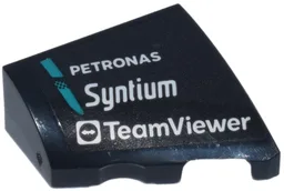 Wedge 2 x 2 x 2/3 Right with Dark Turquoise Stripe and White 'PETRONAS' 'Syntium' and 'TeamViewer' Logo Pattern (Sticker) - Set 77244