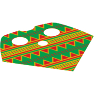 Lego Neckwear Poncho, Half with Dark Green and Terra Cotta Print / Dark Green