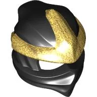 Wrap with Forehead Ridge with Gold 3 Point Emblem, Bow in Back Pattern / Black