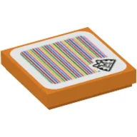 Tile 2 x 2 with Cat Goomba and Barcode Print (Sticker) / Orange