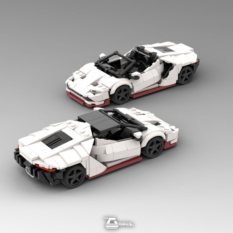 Lego Lamborghini Centenario - White - 8stud wide