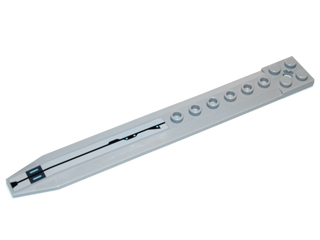 Lego Plate, Modified 2 x 16 with Angled Side Extensions and Axle Hole (Rotor Blade) with Black Mechanical Lines Pattern Model Left (Sticker) - Set 75013