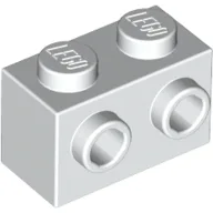 Brick Special 1 x 2 with 2 Studs on 1 Side / White