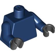 Lego Torso, Dark Blue Arms, Black Hands [Plain] / Dark Blue