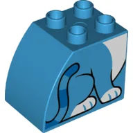 Duplo Brick 2 x 3 x 2 with Curved Top / Dark Azure