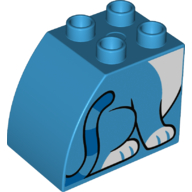 Lego Duplo Brick 2 x 3 x 2 with Curved Top / Dark Azure