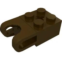 Technic Brick Special 2 x 2 with Ball Socket Wide and Axle Hole / Dark Brown
