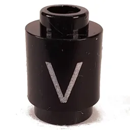 Brick Round 1 x 1 with Letter 'V' Print