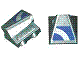 Lego Vehicle, Air Scoop Engine Top 2 x 2 with Blue and White Swirl Pattern (Sticker) - Set 8662