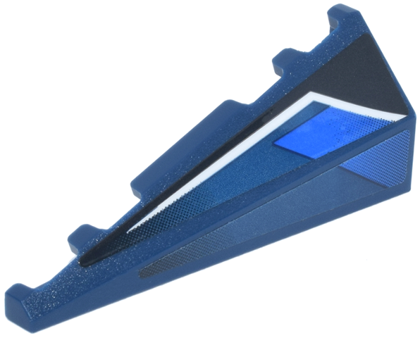 Lego Wedge 5 x 2 Right with Black and Blue Panels and White Stripe Pattern (Stickers) - Set 77249