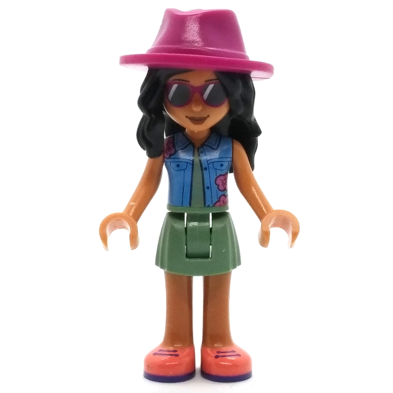 Lego Savannah - Blue Top, Sand Green Skirt, Dark Pink Hat