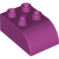 Lego Duplo Brick 2 x 3 with Curved Top / Magenta