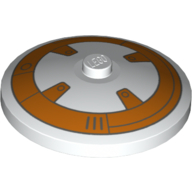 Lego Dish 4 x 4 Inverted [Radar] with BB-8 Droid Print / White