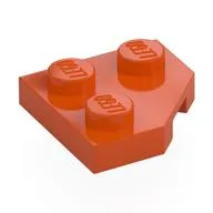 Wedge Plate 2 x 2 Cut Corner / Reddish Orange