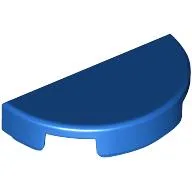 Tile Round 1 x 2 Half Circle / Blue