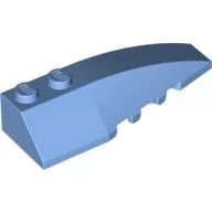Brick Wedged, Curved 6 x 2 Right, Inner Ridges / Medium Blue