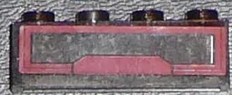 Brick 1 x 4 without Bottom Tubes with Dark Red Panel Pattern (Sticker) - Set 7964