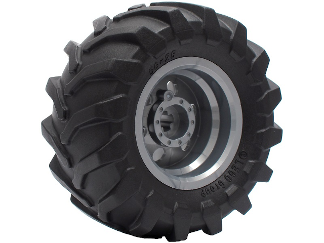 Lego Wheel 30.4mm D. x 20mm with No Pin Holes and Reinforced Rim with Black Tire 56 x 26 Tractor (56145 / 70695)