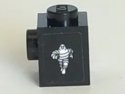Brick, Modified 1 x 1 with Stud on Side with Michelin Man Logo Pattern Model Left Side (Sticker) - Set 75887