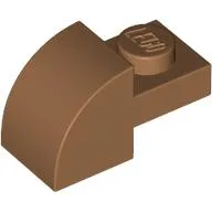 Brick Curved 1 x 2 x 1 with Curved Top / Medium Nougat