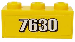 Brick 1 x 3 with White '7630' Pattern (Sticker) - Set 7630