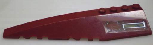 Lego Wedge 12 x 3 Left with Lime Panel and Solid Latch Pattern (Sticker) - Set 7476