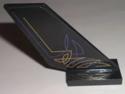 Tail Shuttle with Purple and Gold Geometric Lines Pattern on Right Side (Sticker) - Set 5984