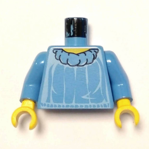 Lego Torso Sweater with Big Collar Print, Medium Blue Arms, Yellow Hands / Medium Blue