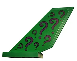 Tail Shuttle with Dark Purple Question Marks on Green Background Pattern on Both Sides (Stickers) - Set 76120