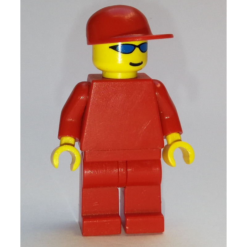 Lego Red Torso, Red Legs, Red Cap, Blue Sunglasses