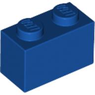 Lego Brick 1 x 2 / Royal Blue