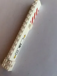Crane Arm Outside, Wide with Pin Hole at Mid-Point with '10T' and Yellow Arrows on Right Side and Red and White Danger Stripes Pattern on Both Sides (Stickers) - Set 60169