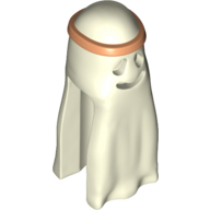 Lego Costume Ghost Shroud with Smile and Headband Medium Nougat Print / Glow in Dark White