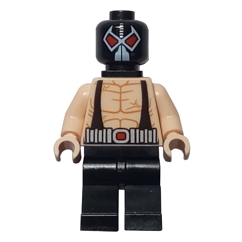 Lego Bane, Black Head, Light Nougat Hands, Neck Bracket