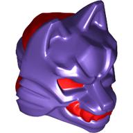 Lego Wrap with Wolf Mask with Red Eyes, Teeth/Fangs pattern / Dark Purple