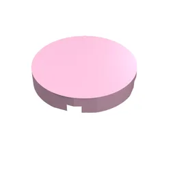 Tile Round 2 x 2 with Bottom Stud Holder / Bright Pink