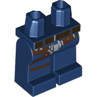 Lego Hips and Dark Blue Legs with Dark Brown Belt, Reddish Brown Straps, Silver Buckles print / Dark Blue