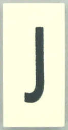Modulex Tile 2 x 4 with Thin Dark Gray 'J' Print, without Internal Supports