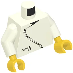 Torso, Jacket, Zipper Curved, and Pocket Print, White Arms, Yellow Hands