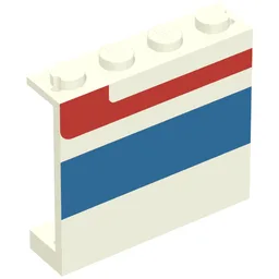 Panel 1 x 4 x 3 - Solid Studs with Red/Blue Stripe Right Print