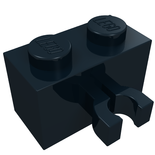 Lego Brick Special 1 x 2 with Vertical Clip [Thick U Clip] / Black