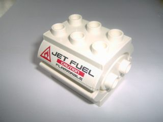 Lego Duplo Container Water Container with 'JET FUEL CAUTION FLAMMABLE' and Warning Sign Pattern on Both Sides (Stickers) - Sets 7842 / 7843