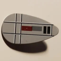 Shield Ovoid with Red, Gray, and Black Lines Print