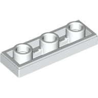 Lego Tile Special 1 x 3 Inverted with Center Hole / White