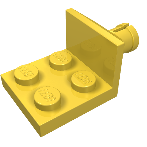 Lego Plate Special 2 x 2 with Helicopter Tail Rotor Holder / Yellow