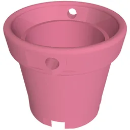 Bucket with Handle Holes and 5 Bottom Holes - Center Bottom Stud Holder / Medium Dark Pink