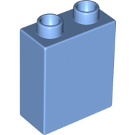 Lego Duplo Brick 1 x 2 x 2 with Bottom Tube / Medium Blue